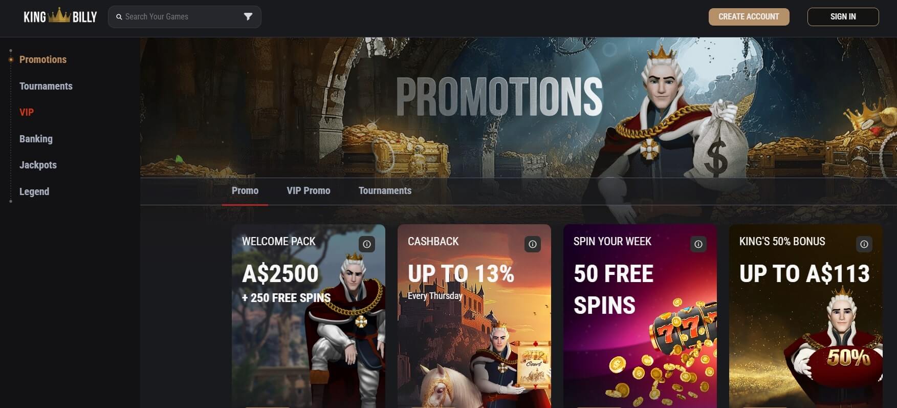 King Billy casino promo